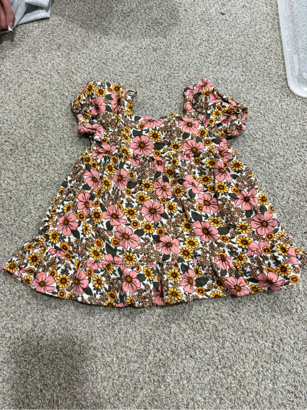 Floral Puff-Sleeve Girls' Top - Pink & Yellow cat and Jack girls tunic